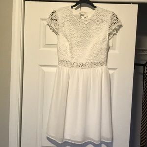 Francesca’s white lace dress